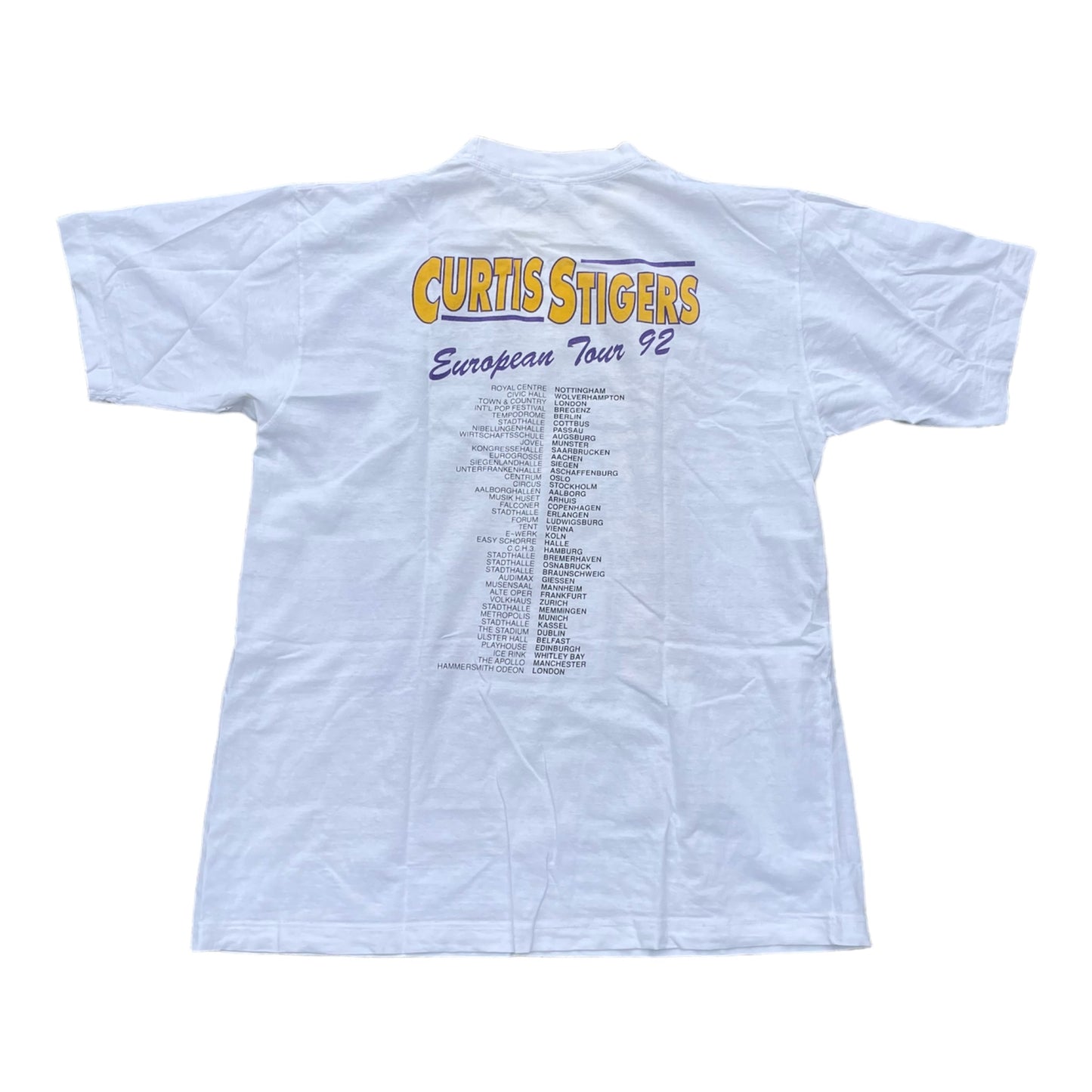 Vintage 90s Curtis Stigers White Band T-Shirt